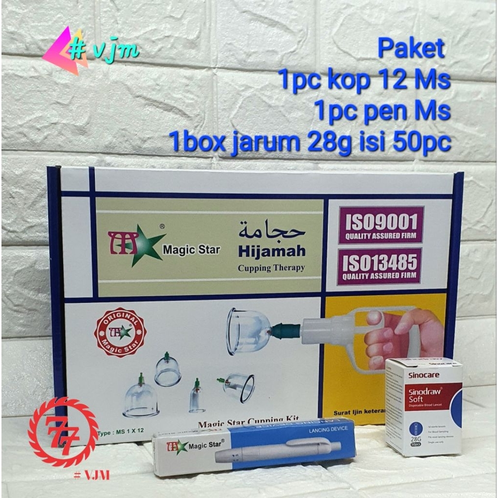 Promo Bekam Cup Paket Alat Bekam 12 Cup dengan Pen Bekam dan Jarum 50 Pcs