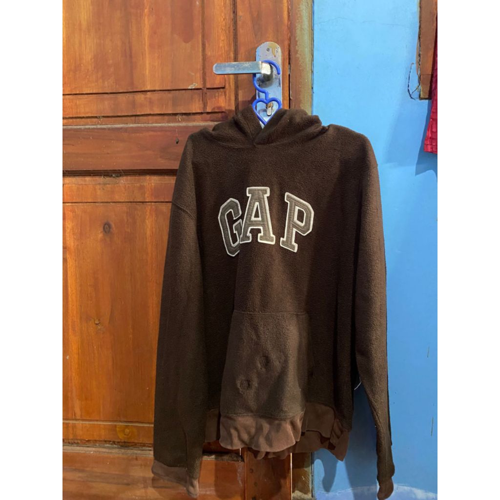 Hoodie GAP brown bahan sherpa
