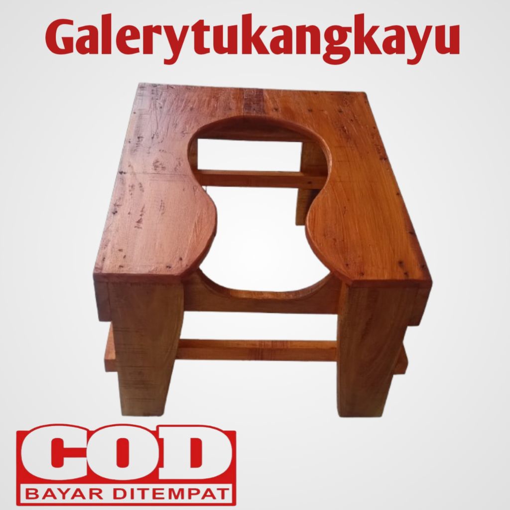 Closet duduk kayu portabel untuk kloset jongkok