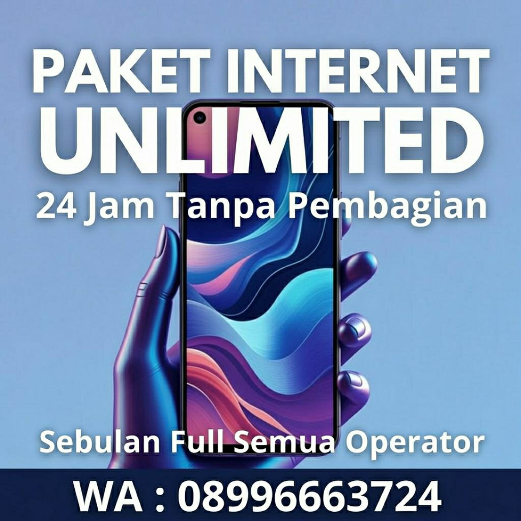 Paket internet unlimited sebulan 24 jam tanpa pembagian bonus 4 kartu