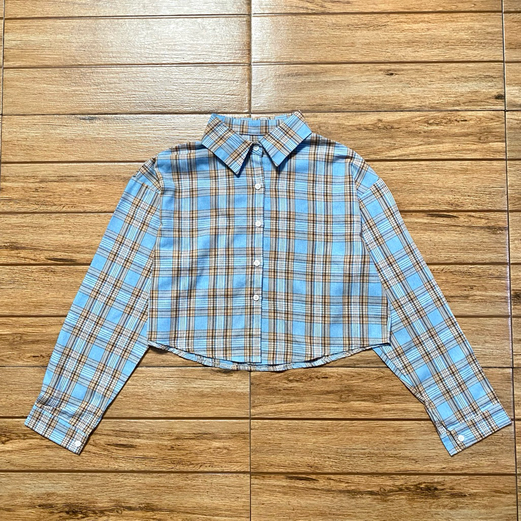 Kemeja flannel crop