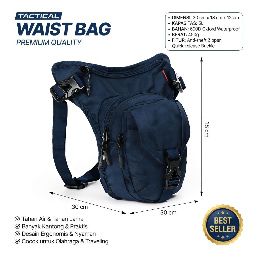 Tas Pinggang Paha Tactical Sling Bag Ripstop Quick Buckle 2025 New