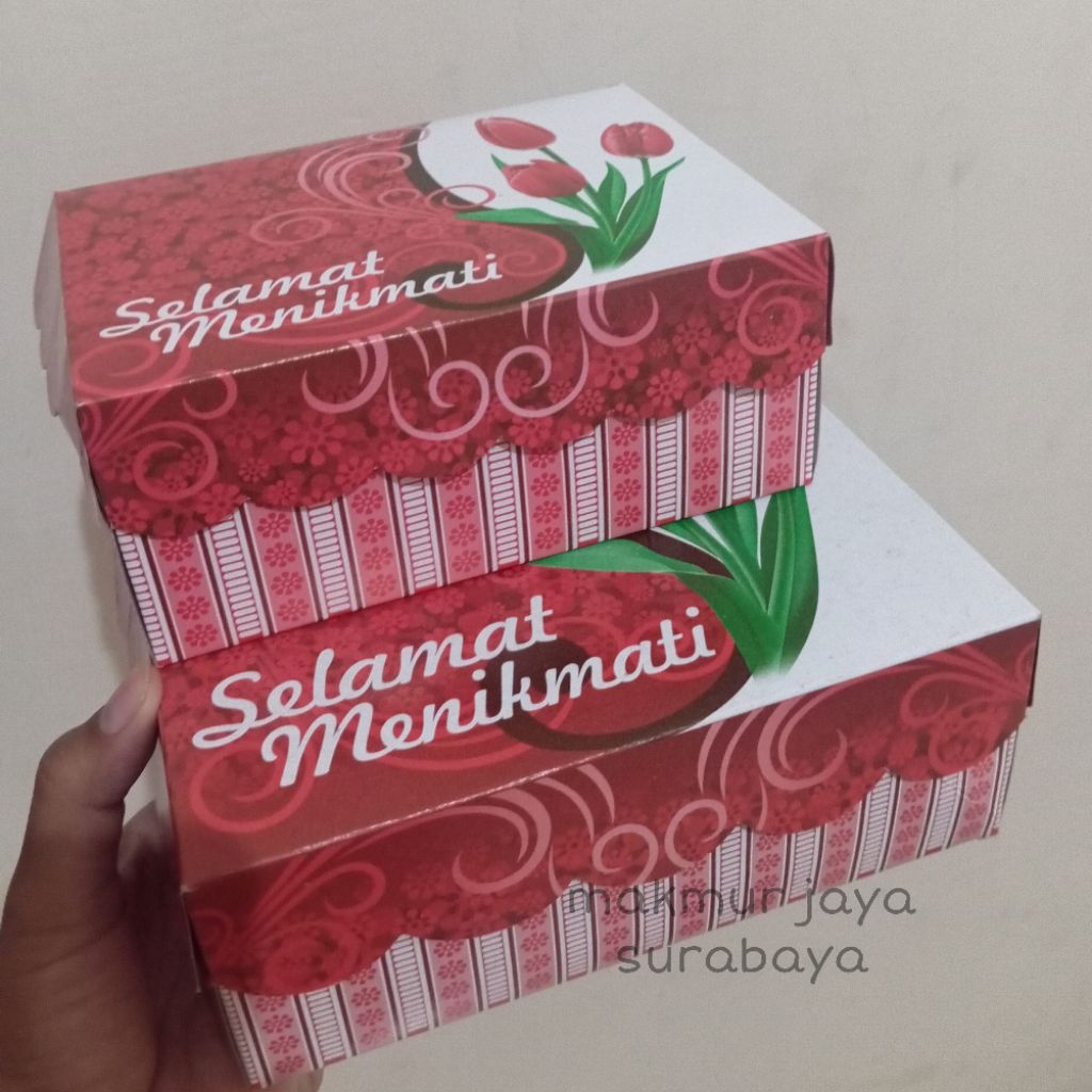 PROMO Dus R5 R8 Motif Tulip/Dus Nasi Dus Kue Dus Roti/Snack Box/Kotak Nasi Kotak Kue Hajatan