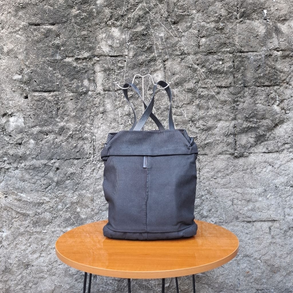 Cote & CielSaar Small Waxed Canvas Black Tote Bag Backpack