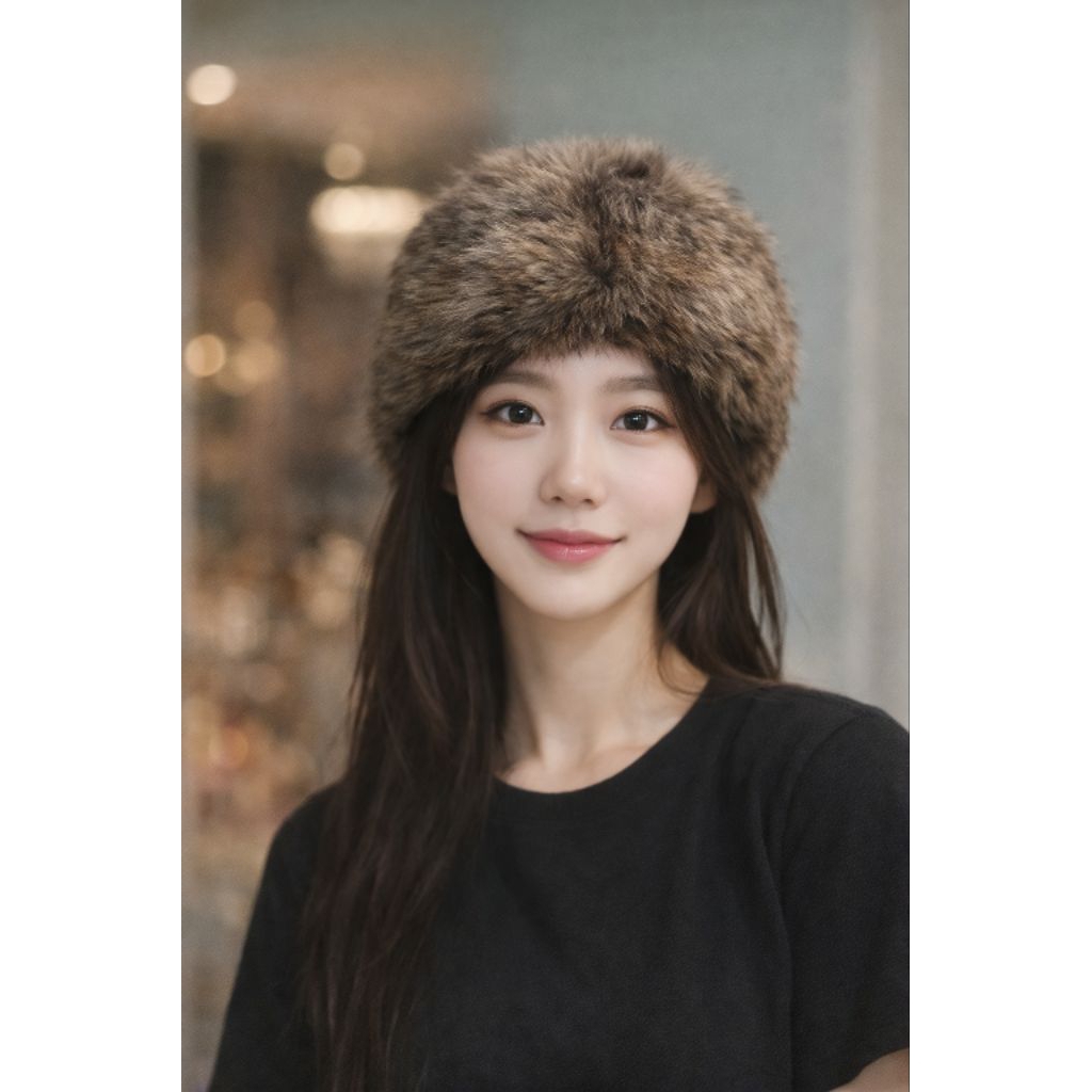 Topi Bulu Musim Dingin Faux Fur Hat Premium Unisex Hangat Tebal