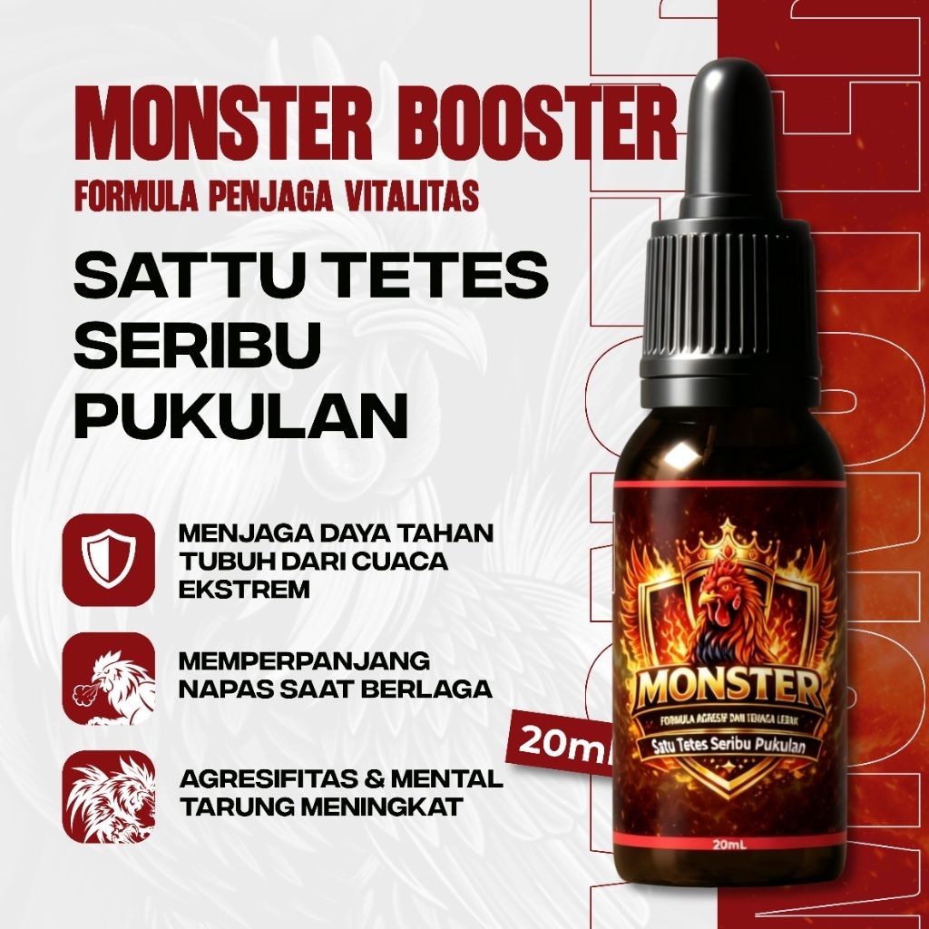 "MONSTER 20ml" - Doping Ayam Aduan (Menambah Agresifitas Ayam,Tenaga Dan Nafas Panjang)