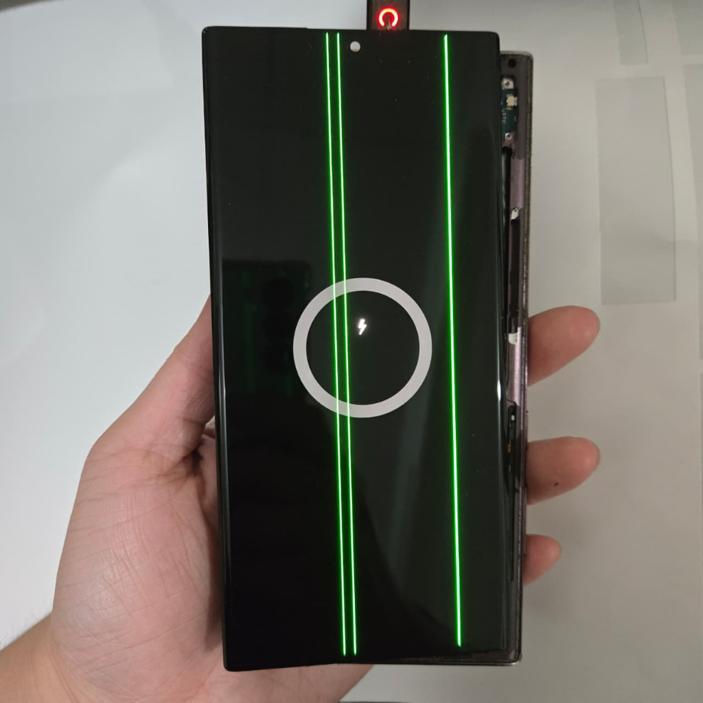 LCD SAMSUNG S22 ULTRA ORIGINAL MINUS GARIS GREENLINE