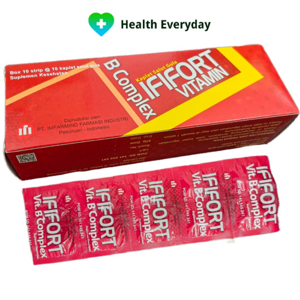 IFIFORT VITAMIN B COMPLEX isi 100s/Dus - Kaplet Salut Gula - Memenuhi Kebutuhan Vitamin B