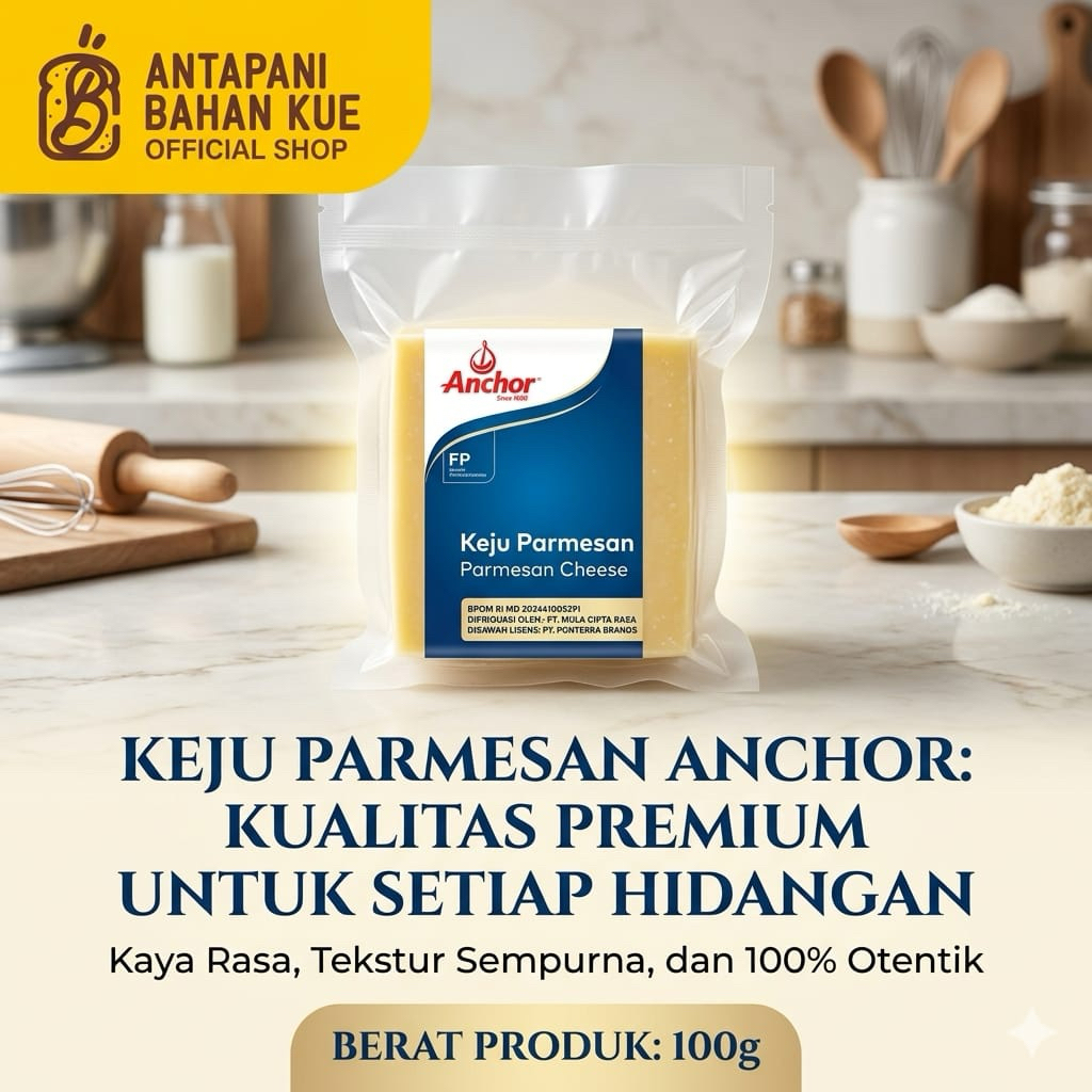 Keju Parmesan Blok Anchor 100gr/Anchor Parmesan Kemasan Vakum