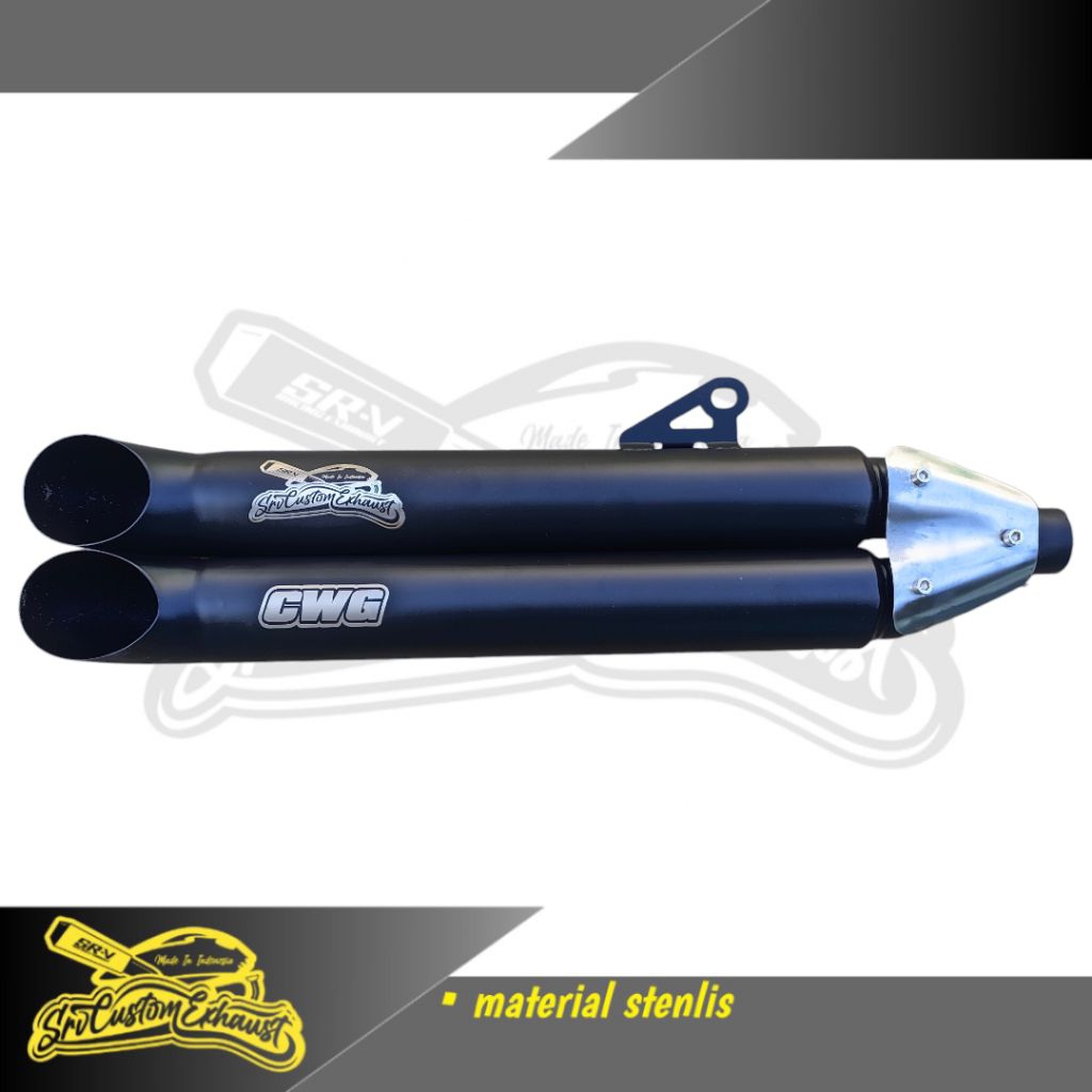 silincer knalpot racing motor custom japstye bratstyle bober double muffler elbow