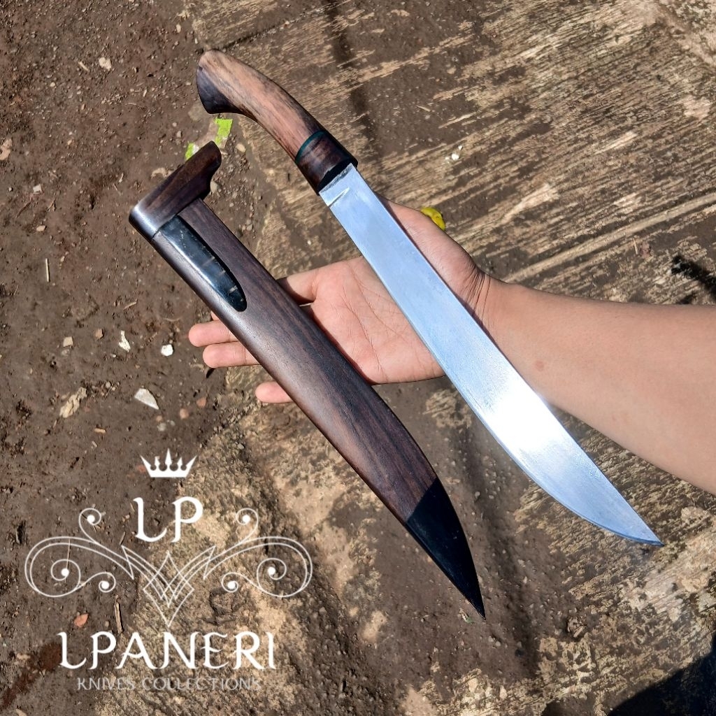 Pisau Sembelih Golok Baja Sup9 Sepuh Natural Pb30cm Lpaneri
