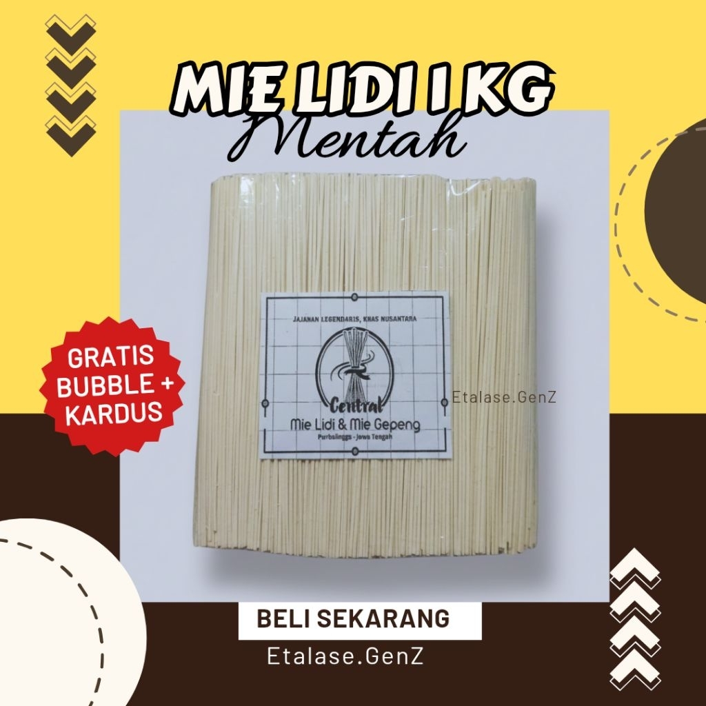 Mie Lidi Mentah 1 Kg Mie Lidi 1 Kg Mie Gepeng Mentah 1 Kg Cemilan Jadul