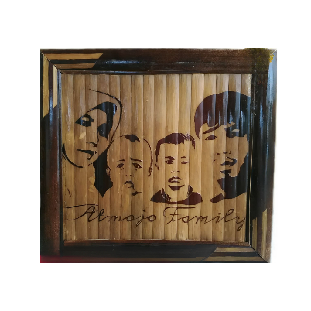 Siluet Wajah Souvenir Kado Hiasan Dinding Lukisan Ukiran Dari Bambu Custom Sendiri 4 Wajah