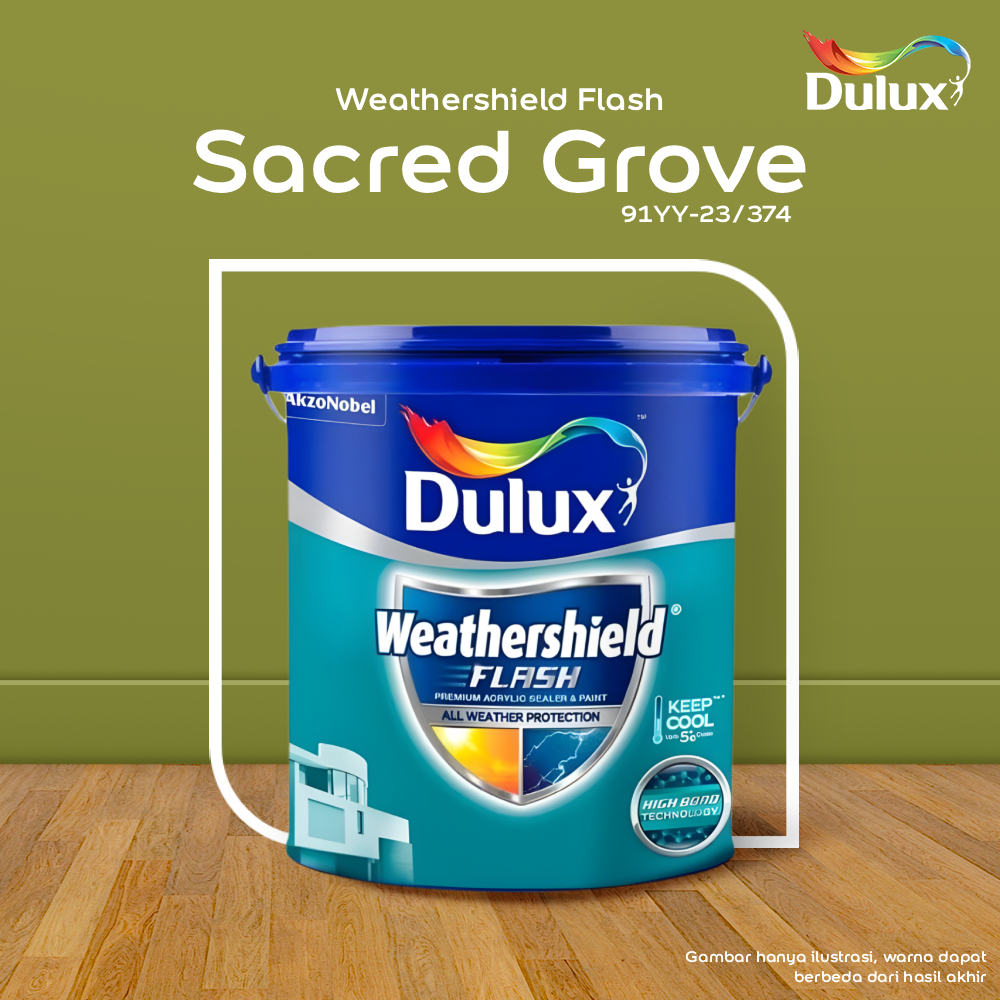 DULUX WEATHERSHIELD FLASH SACRED GROVE (91YY-23/374-20LT) 20 LITER CAT TEMBOK DULUX WEATHERSHIELD FL
