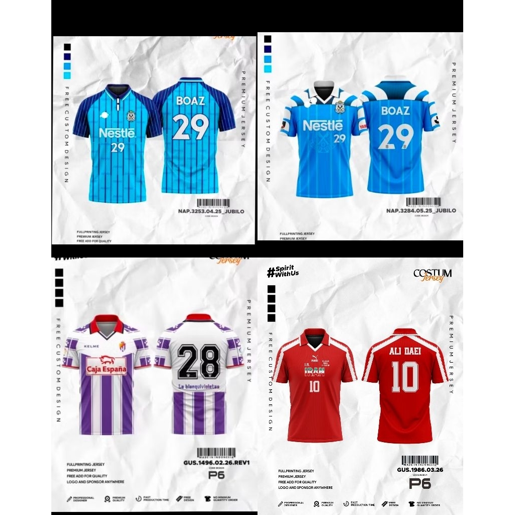 Jersey Jubilo Iwata 1996/Jersey Jubilo Iwata 1997 Printing/Jersey Valladolid 1998/Jersey Iran 1998 H