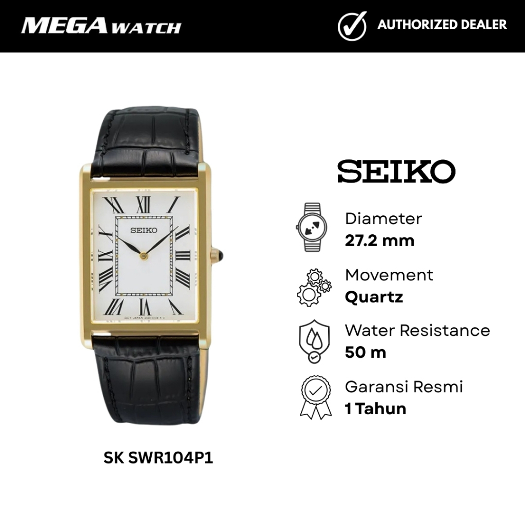 Jam Tangan SEIKO Tank Pria Original SK SWR104P1