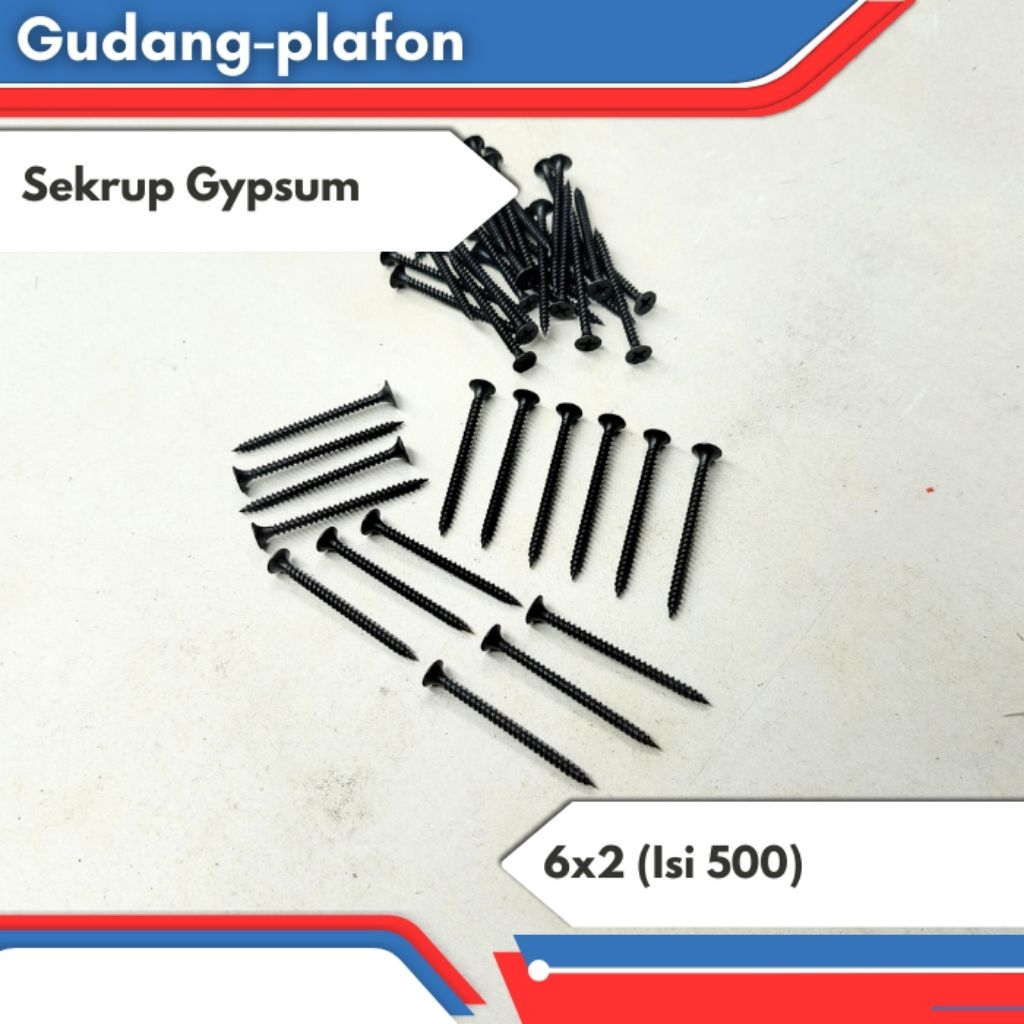 Sekrup Gypsum 6x2 (5cm)/Skrup gipsum/Sekrup Gnet/Isi 500 pcs