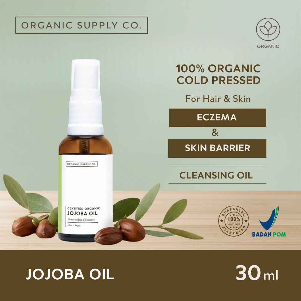 Jojoba Oil Carrier Oil Organic | Minyak Jojoba Cold-Pressed | Melembabkan Kulit, Make Up Remover, Me