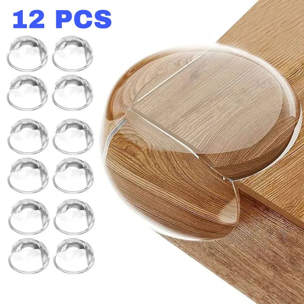 12 Pcs Pelindung Sudut Meja / Karet Pelindung Sudut Meja Silikon Bulat