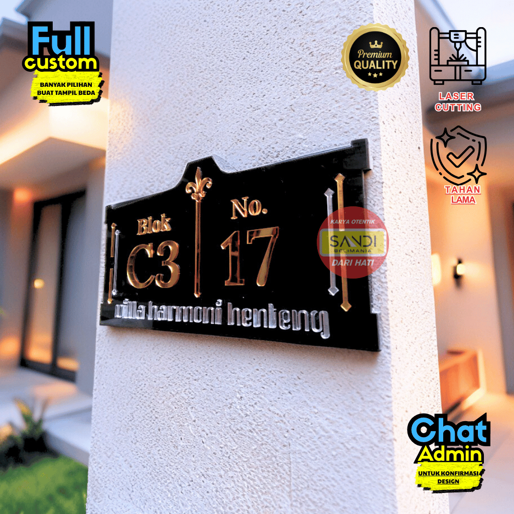 NOMOR RUMAH AKRILIK ADAT | NOMER RUMAH ACRYLIC ADAT ETNIS TRADISIONAL SPESIAL JOGLO