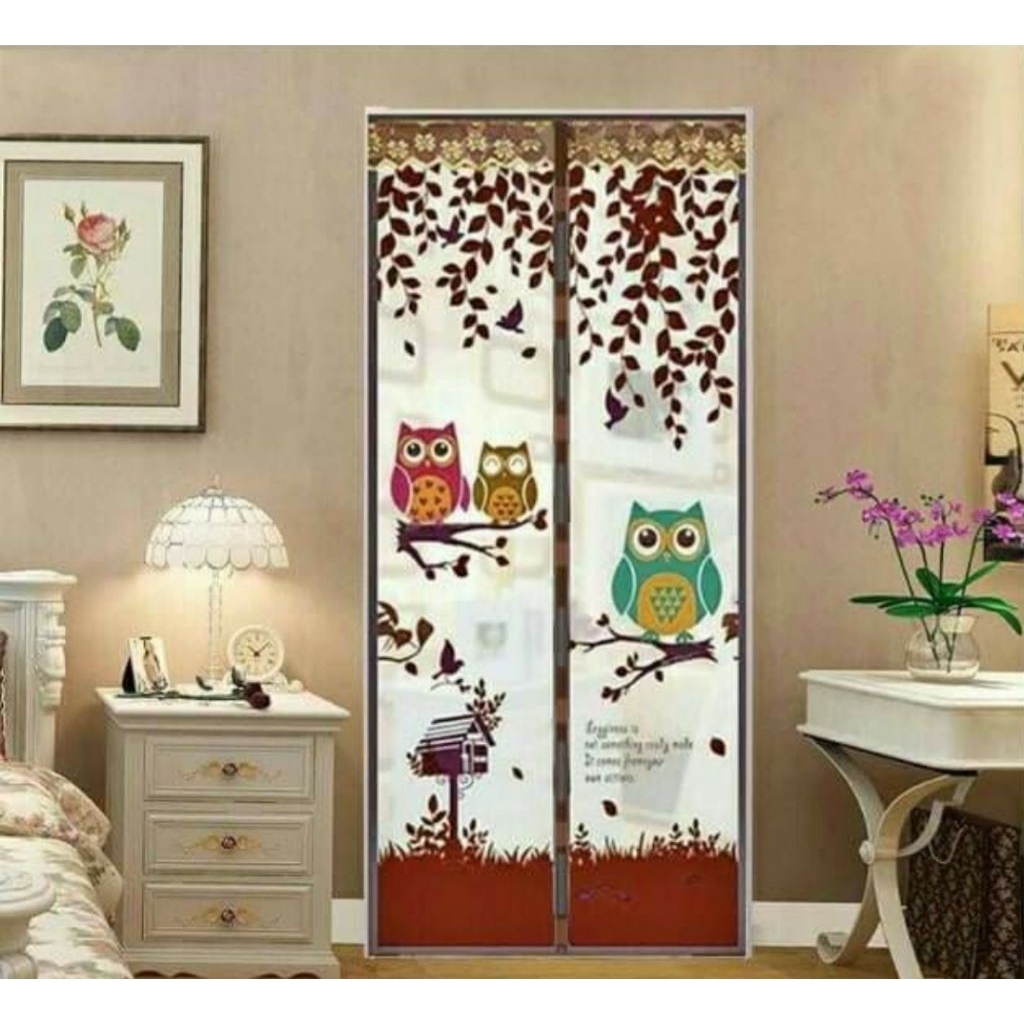 Tirai Magnet Dekorasi Pintu Kelambu Anti Nyamuk Pas Untuk Pintu Kamar