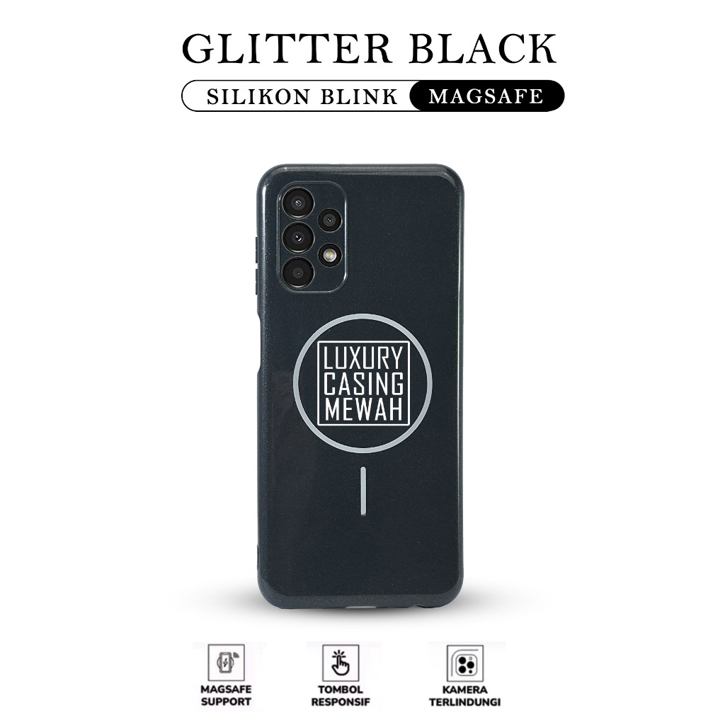 Futuremade Case Magsafe Black Glitter Glosy for Samsung A23 Samsung A24 Samsung A25 Samsung A26 - Ca