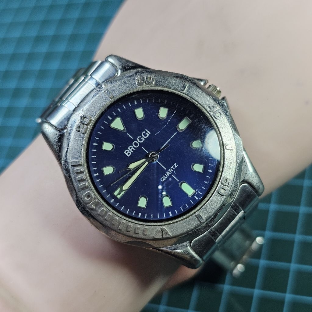 Jam Broggi Diver Vintage Grey Blue Bekas