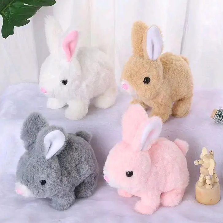Boneka kelinci bulu bisa jalan Mainan Anak Boneka kelinci Lucu Berjalan - Mainan Edukasi Kelinci Ber