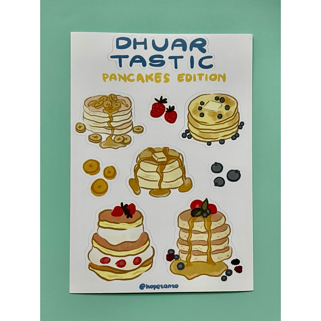 Stiker Pancake Lucu Aesthetic | Cute Food Sticker Pack untuk Laptop & Notebook