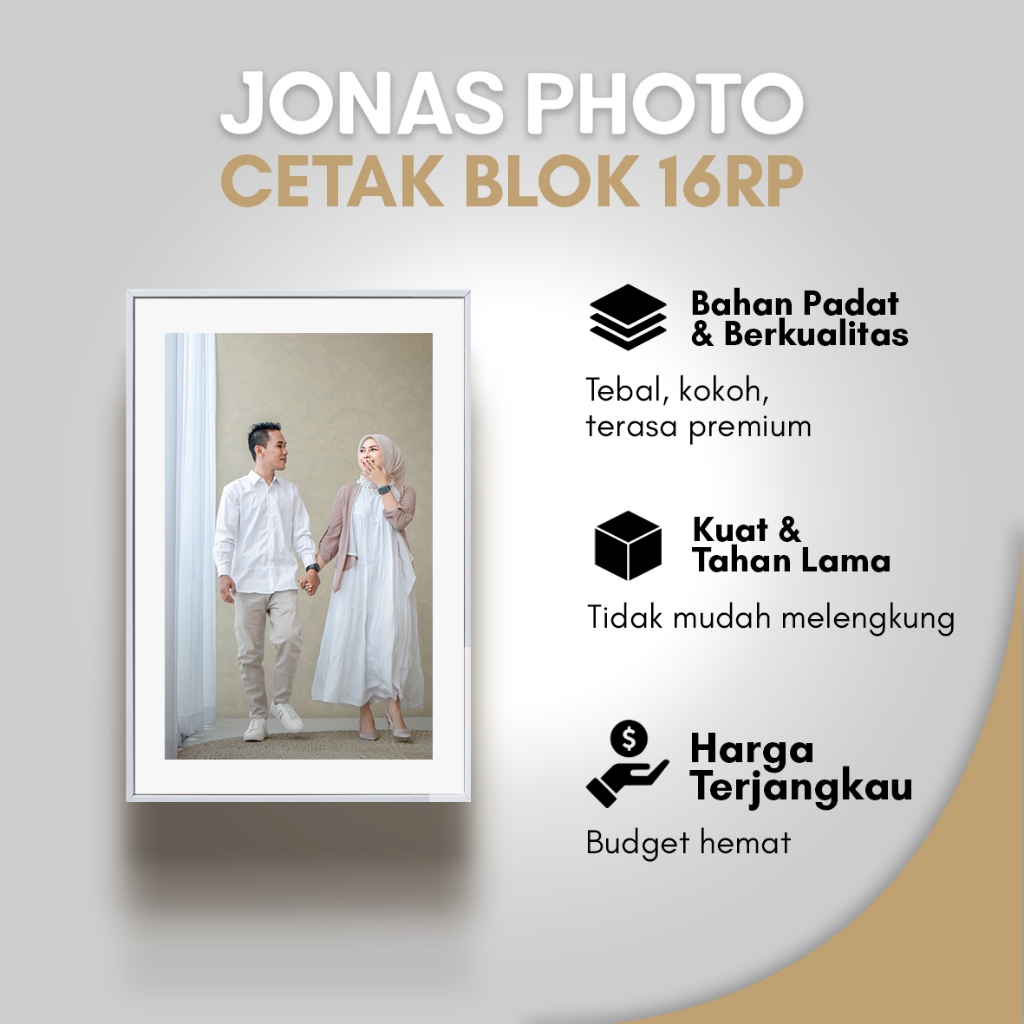 Paket Cetak Foto/Photo + Bingkai/Frame Blok 16RP Premium hasil berkualitas - JONAS