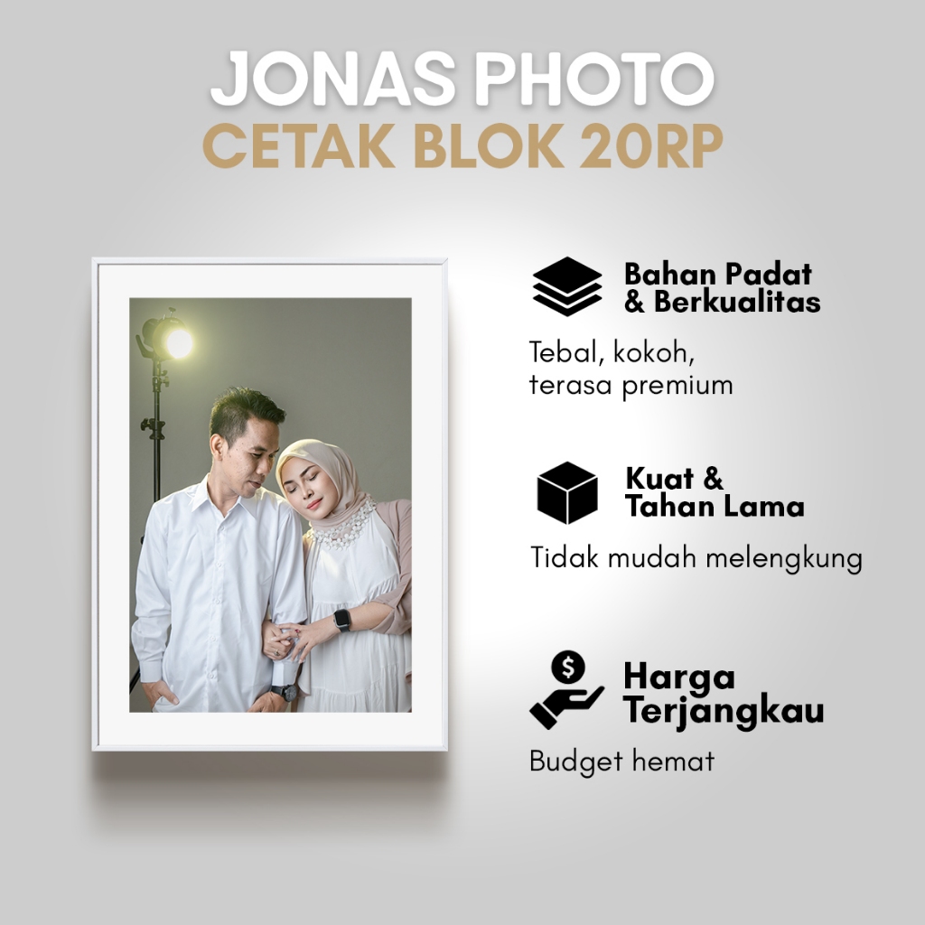 Paket Cetak Foto/Photo + Bingkai/Frame Blok 20RP Premium hasil berkualitas - JONAS