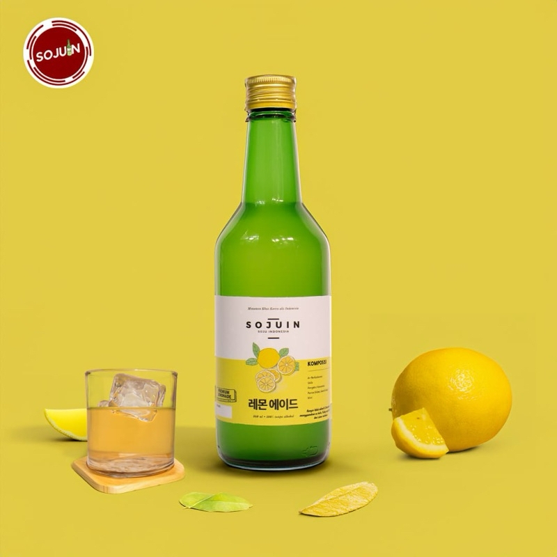 Soju Halal Sojuin Sparkling Premium Lemonade Soju Non Alkohol Alkohol Free Gratis Gelas Sloki