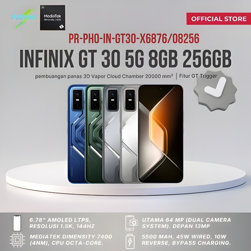 [GARANSI 1 TAHUN] HANDPHONE INFINIX GT 30 5G 8GB 256GB
