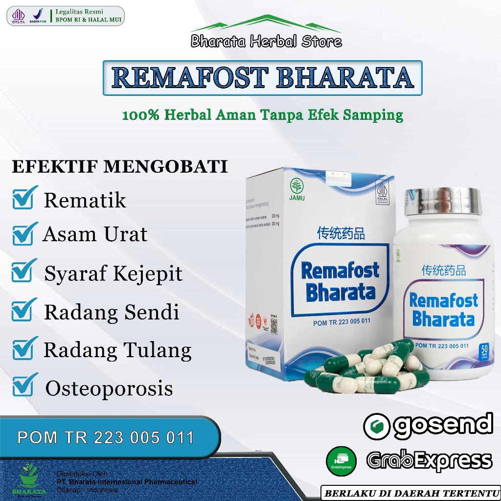 REMAFOST BHARATA Obat Saraf Kejepit Herbal Sakit Pinggang Nyeri Pinggang Punggung