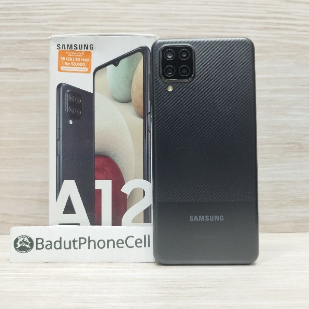 SAMSUNG A12 6/128GB HANDPHONE SECOND BEKAS FULLSET