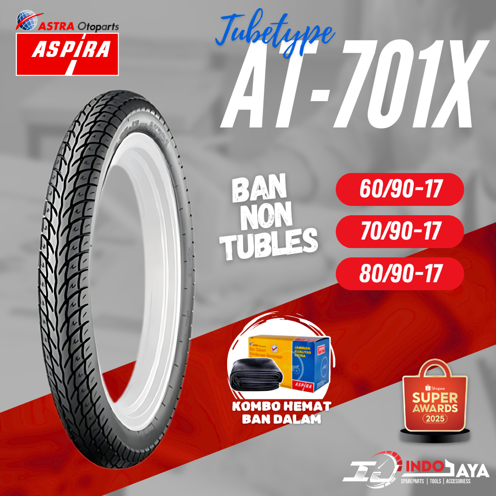 [BAYAR DI TEMPAT] BAN ASPIRA TUBETYPE AT701 X / AT-701X / BAN LUAR ASPIRA RING 17 (60/90 - 70/90-17 