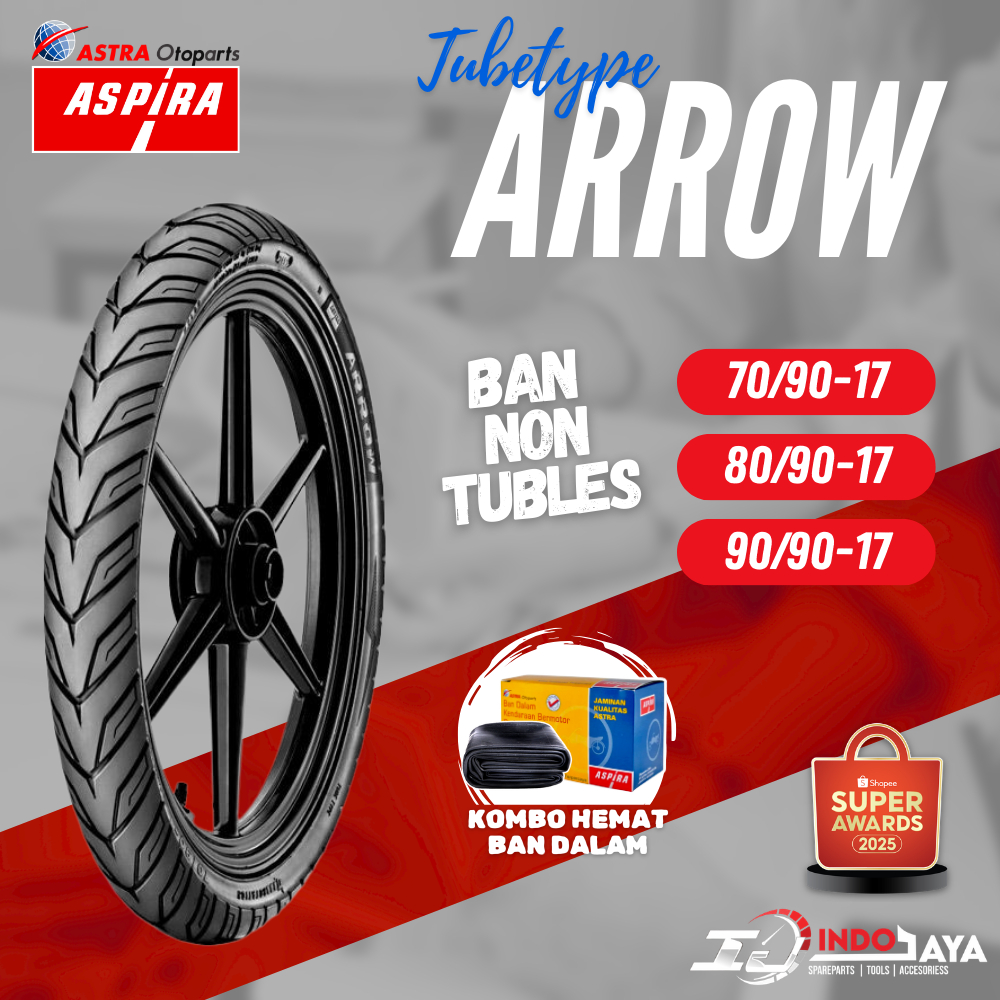 [BAYAR DI TEMPAT] BAN ASPIRA TUBETYPE (NON TUBELESS) ARROW / BAN LUAR ASPIRA RING 17 ( 70/90-17 - 80