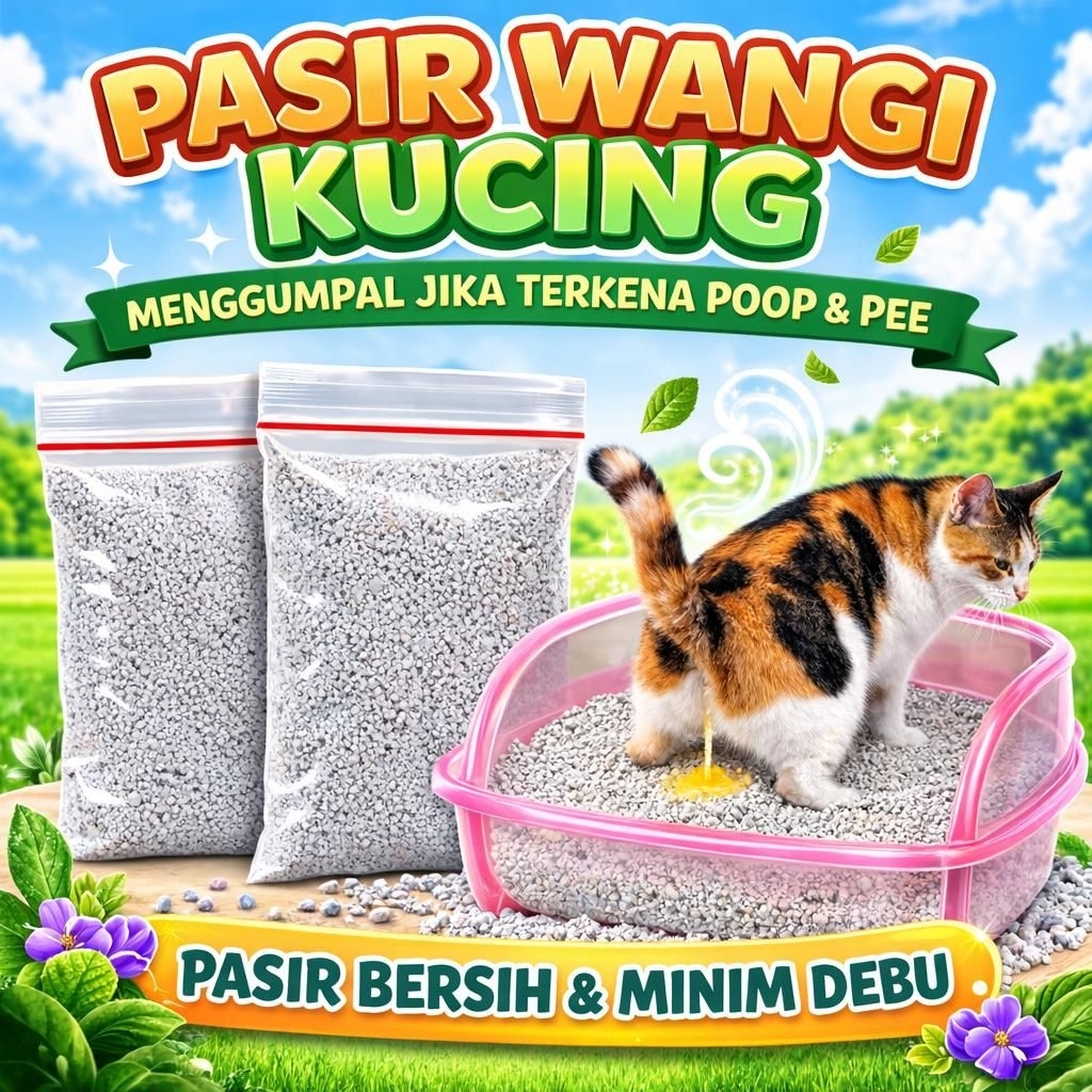 PASIR WANGI 1 KILO - Pasir Wangi Kucing Pasir Kucing Pasir Poop Kucing Alas Kucing Pasir Litterbox K