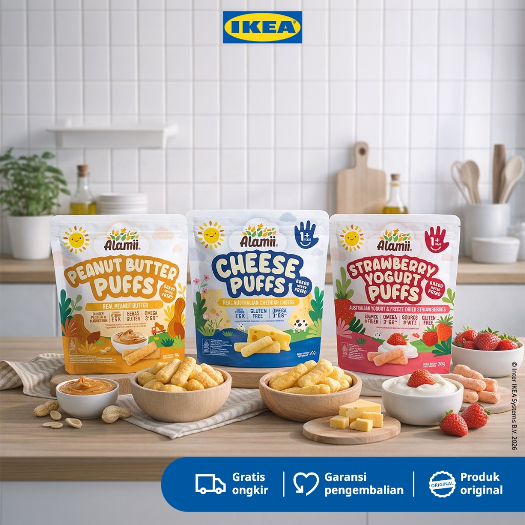 ALAMII Puffs Makanan Cemilan Snack Sehat Biskuit Puff Aneka Rasa 25-30gr