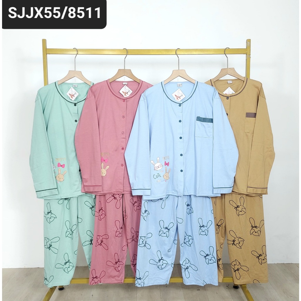 Babydoll PP Jumbo Merk Amro Label Putih Baju Panjang Celana Panjang