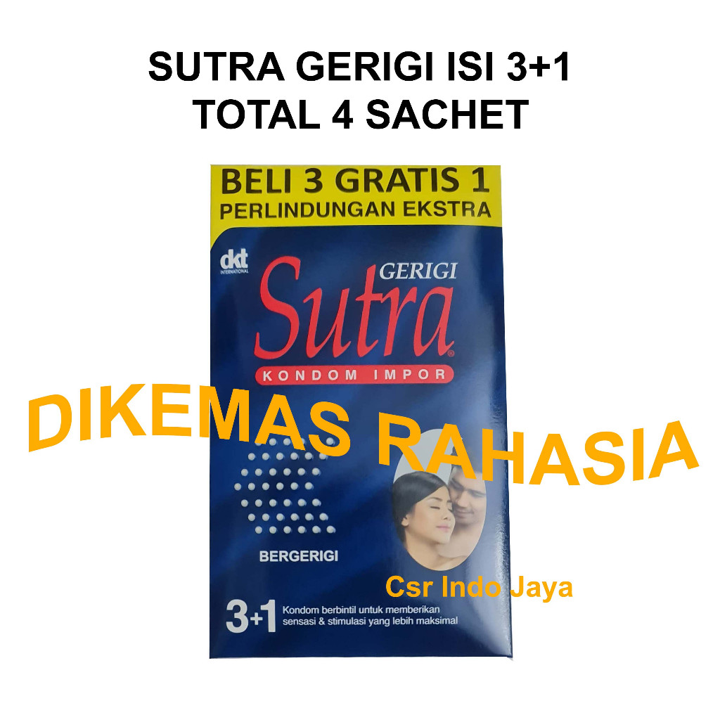 Kondom Sutra Gerigi Isi 3 + 1 Putih 003 / Condom Bergerigi Biru Import Standar Internasional