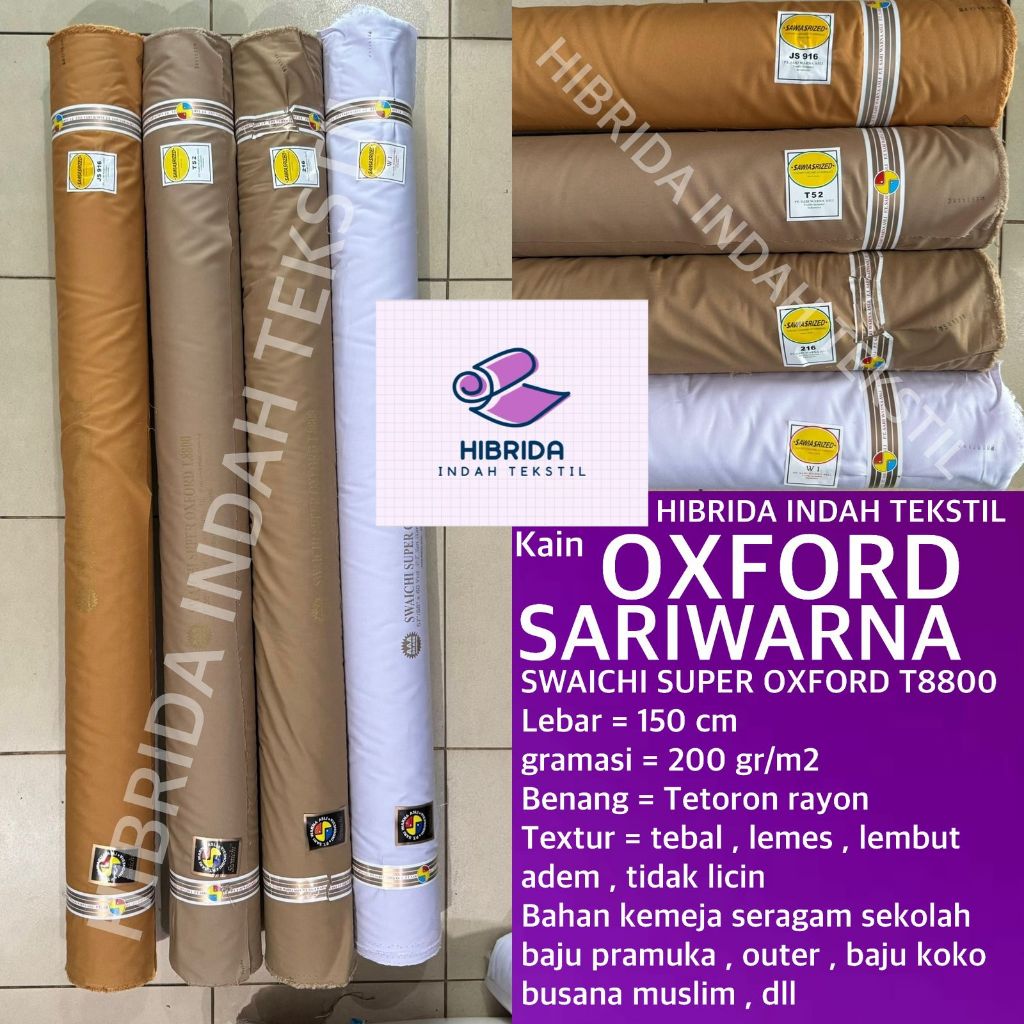 ( per setengah meter ) kain OXFORD SARIWARNA lebar 150 cm oxpot ospot sari warna katun tetoron rayon