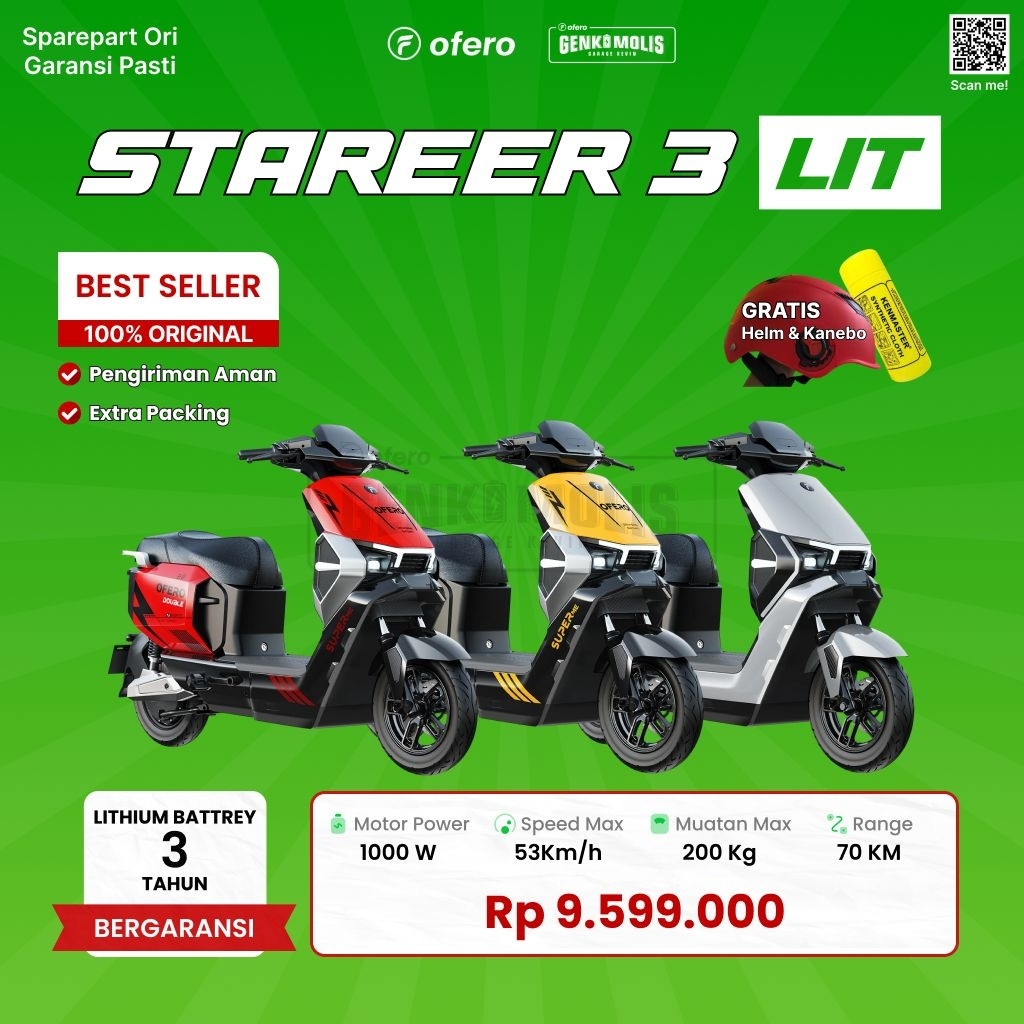 SEPEDA LISTRIK OFERO STAREER 3 LITHIUM