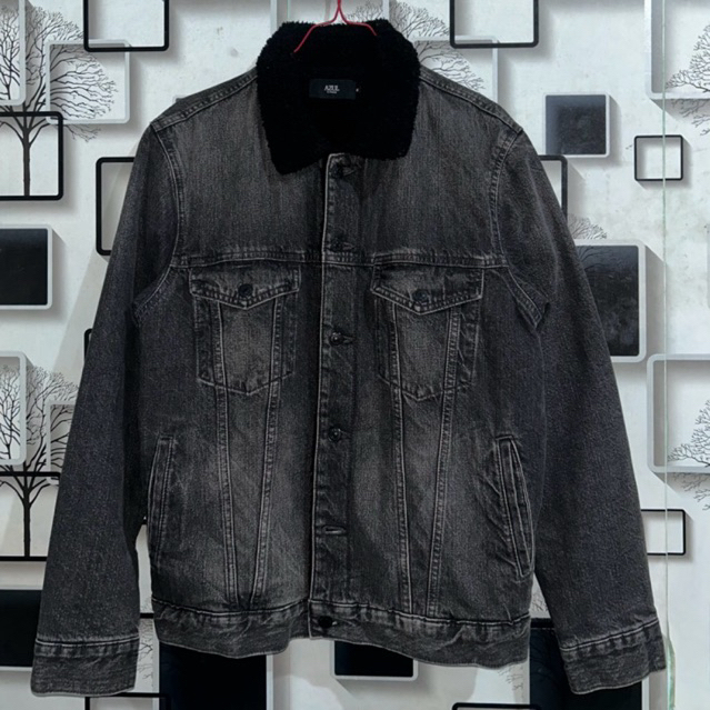 Jacket Boxy Trucker Denim Sherpa by Azul (Alternatif Evisu/Zara)