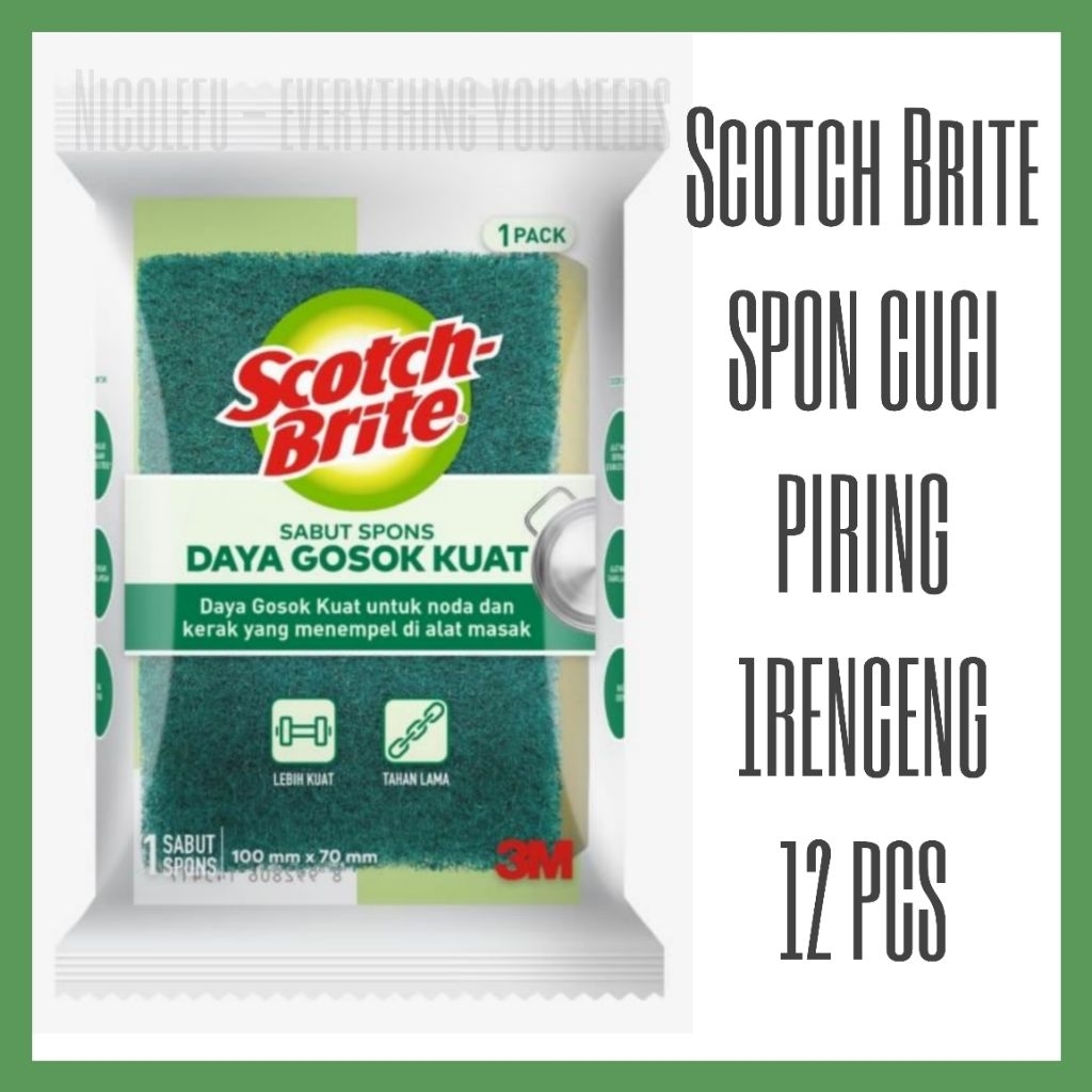 SCOTCH BRITE Spon Cuci Piring 1renceng 12pcs