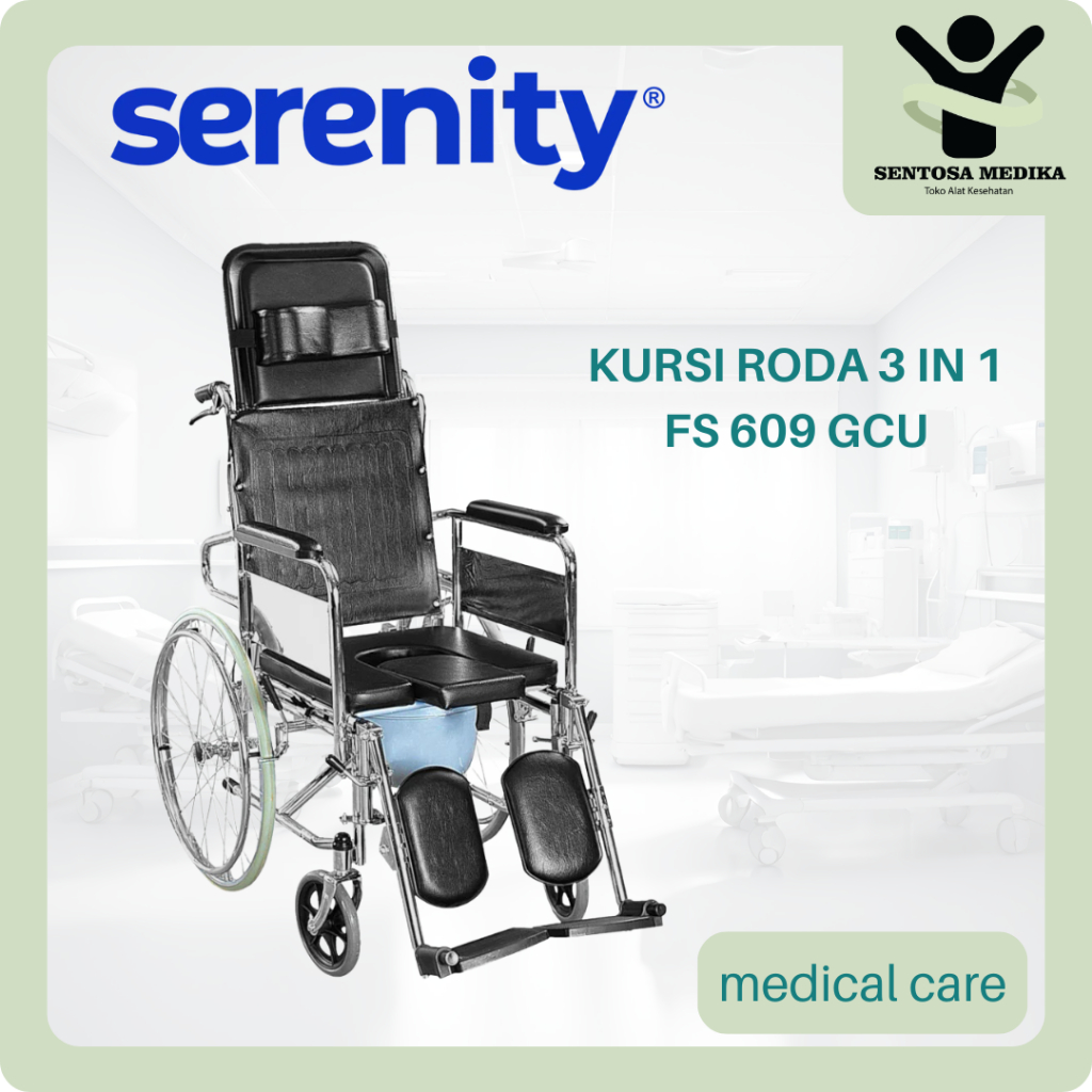 serenity kursi roda 3 in 1 FS609GCU multifungsi