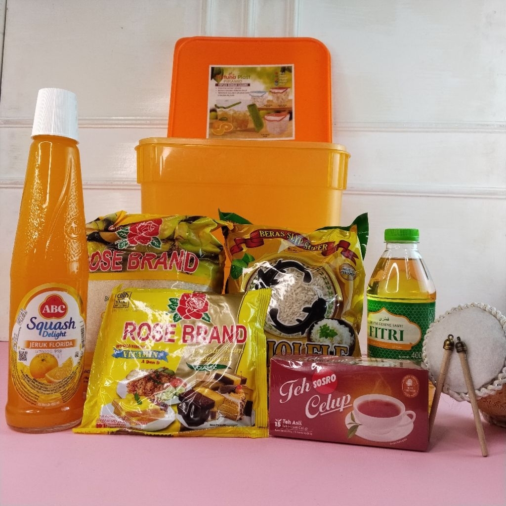 Paket Sembako Container Box Lengkap Paket Salam Terlaris Isi Beras Gula Pasir Minyak Goreng Teh Siru