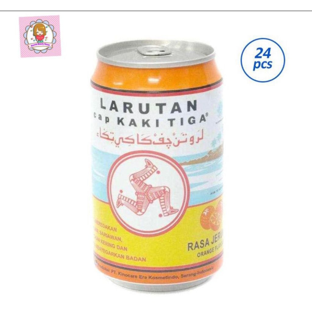 Larutan Penyegar Cap Kaki Tiga Kaleng Jeruk (1 Dus Isi 24Pcs)
