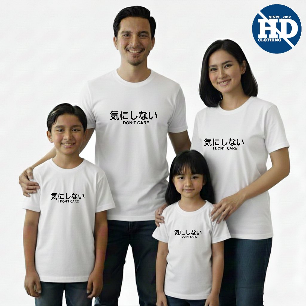 KAOS  COUPLE KELUARGA MOTIF I DONT CARE UNTUK ANAK DAN DEWASA COTTON COMBAD 30S