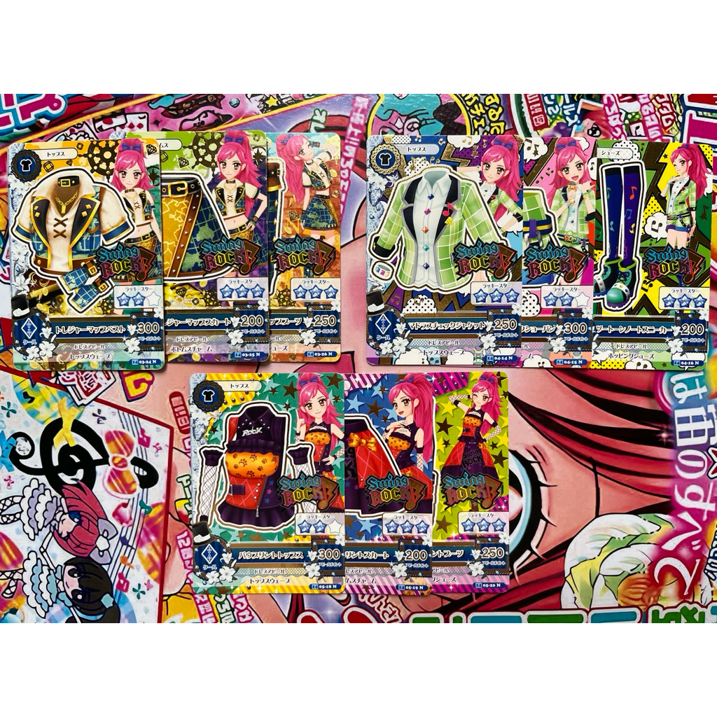 Kartu Aikatsu Jepang Swing Rock Normal Brand Card Set Seira Otoshiro Paw Print Coord Madras Check Co